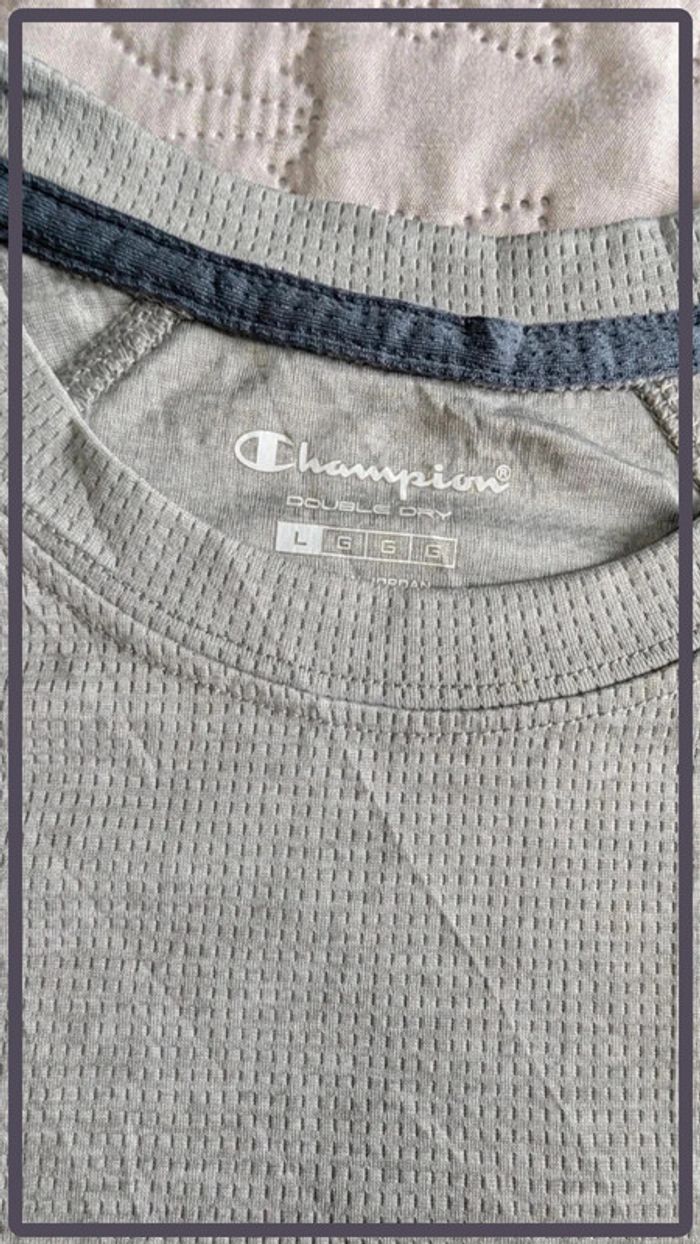 T-shirt Champion taille L homme gris clair - photo numéro 3