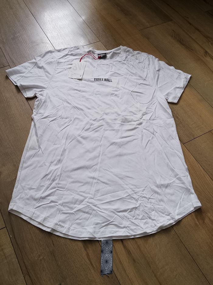 T-shirt blanc et noir uni manches courtes homme XL threewall
