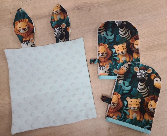Coffret de naissance tissu jungle fait main - photo numéro 4