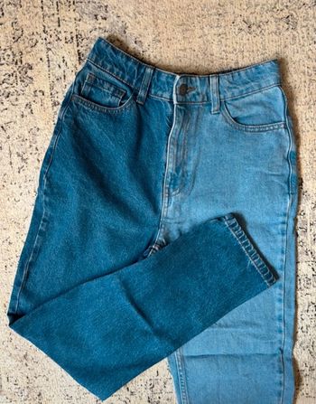 Jean mom bicolore