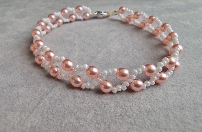 Bracelet thème mariage rose - photo numéro 2