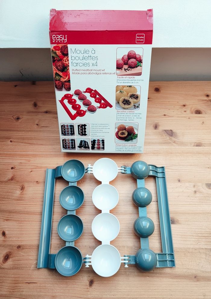 🌿 Moule à boulettes farcies x4 - Gris et blanc - Easy Make 🌿 - photo numéro 2
