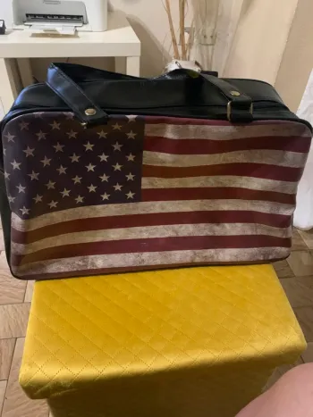 Sac à main fourre-tout  drapeau États-Unis devant et noir
