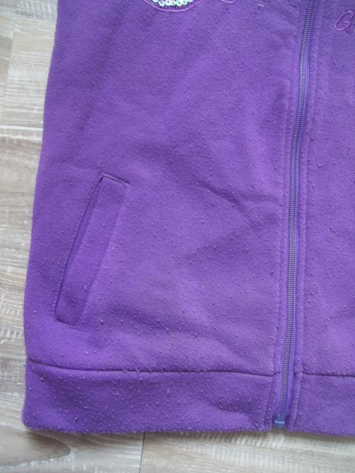 Gilet-sweat à capuche R&P "Miss" violet 12 - photo numéro 3