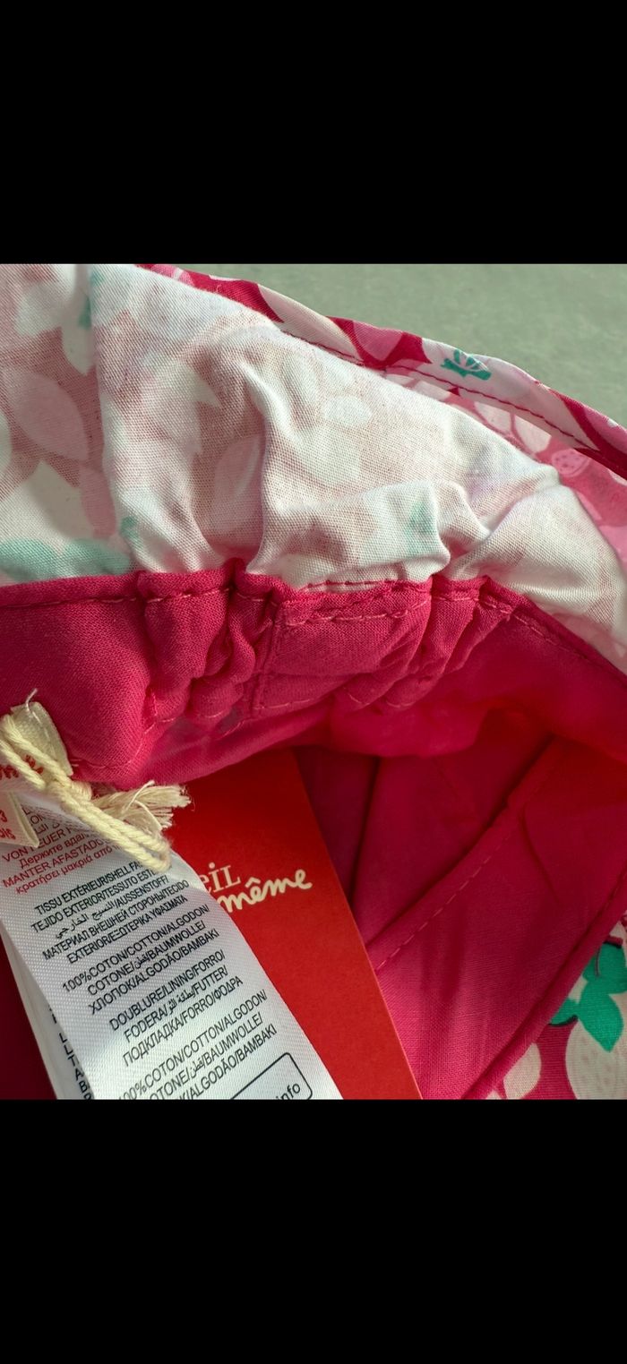 Casquette avec ficelles été fleurs 1/3 mois - photo numéro 8