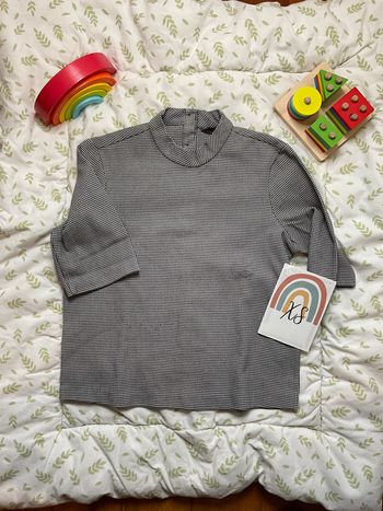 teeshirt manches courtes col montant noir et blanc XS