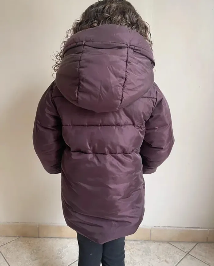 Manteau à capuche couleur prune 36 mois - Jacadi - photo numéro 4