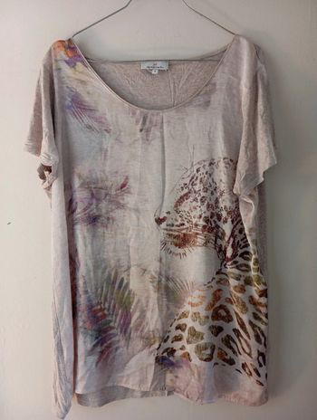 Tee-shirt à motifs floraux/animaux, en 46