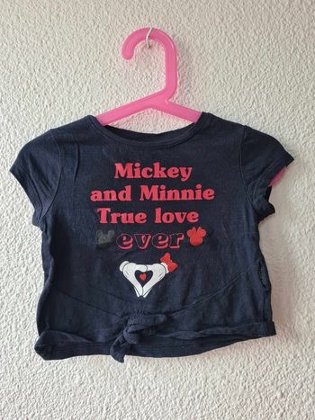 tee-shirt bleu marine mickey minnie Disney