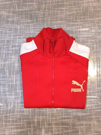 veste puma archive t7 rouge et blanche - taille xs