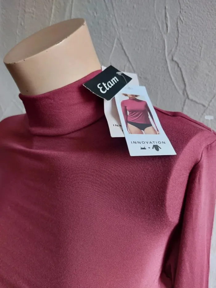 Body à col roulé rose framboise Taille S - photo numéro 2