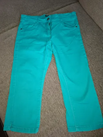 Pantacourt jean vert fille 8ans Kiabi