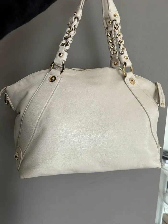 liu jo sac a main cuir beige crème Modèle bauletto - photo numéro 2