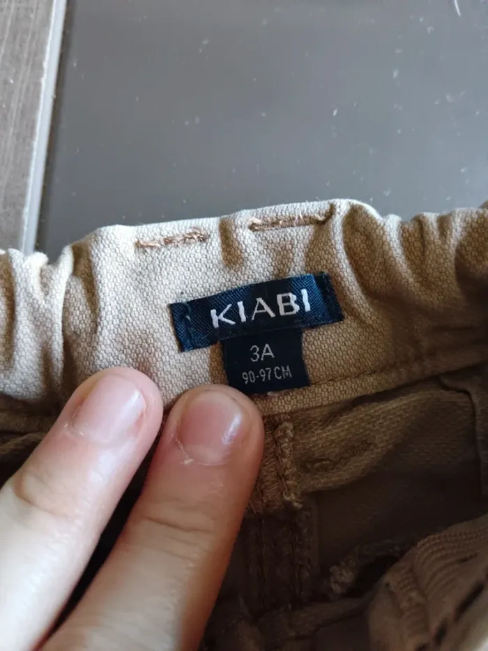 Pantalon style jean crème marron - photo numéro 2