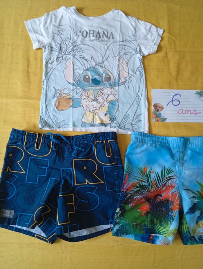 Ensemble Été garçon 6 ans 3 pièces 2 shorts + 1 tee shirt  🌿 - photo numéro 3