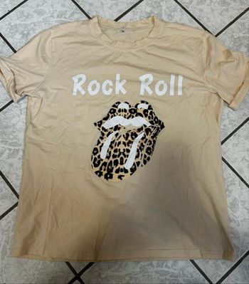 T-shirt beige à motifs – Taille unique - Neuf sans étiquette