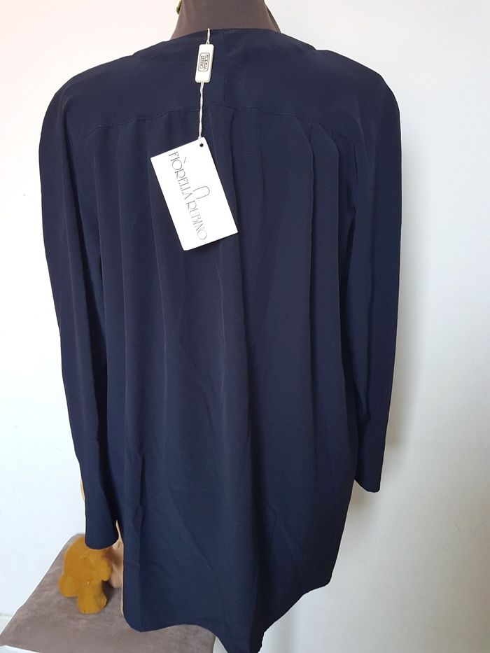 Veste femme fluide bleu marine neuve avec étiquette Fiorella Rubino taille 40 - photo numéro 3