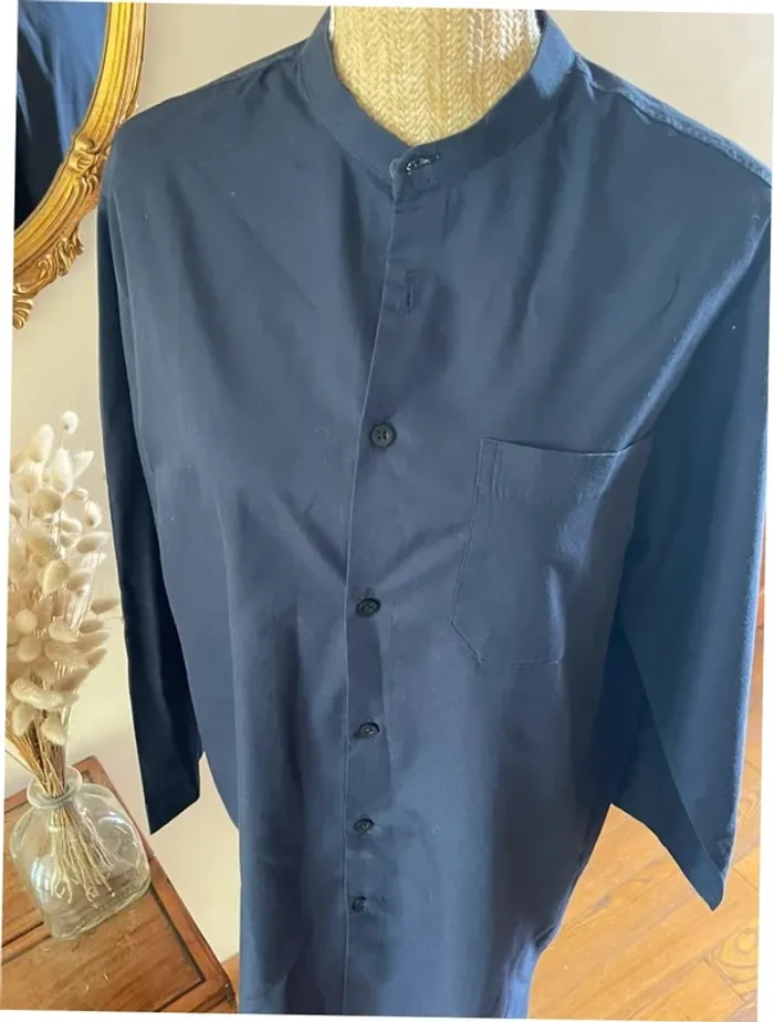 Chemise à Manches Longues - Couleur Bleu Marine - Taille M - photo numéro 9