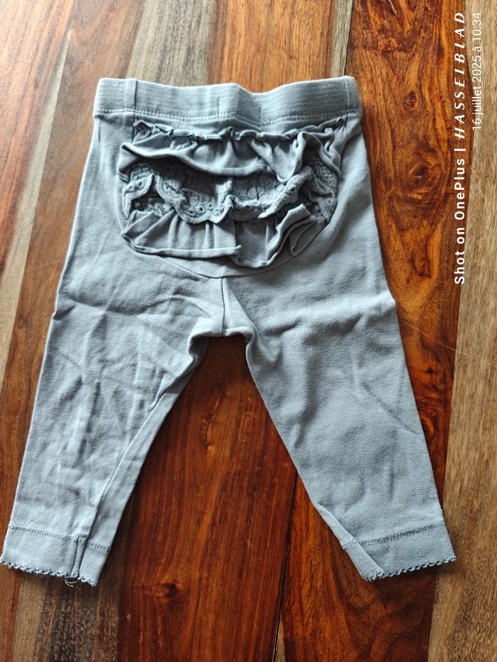 Legging froufrous bleu gris