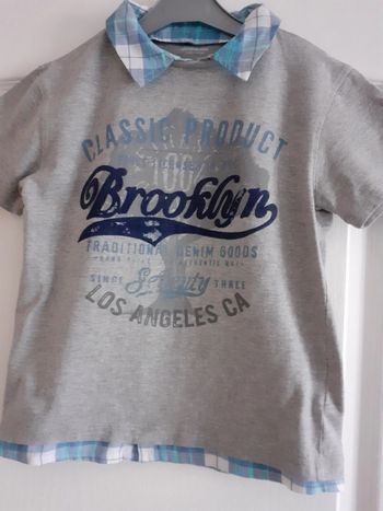 Tee-shirt col polo manches courtes garçon 10 ans