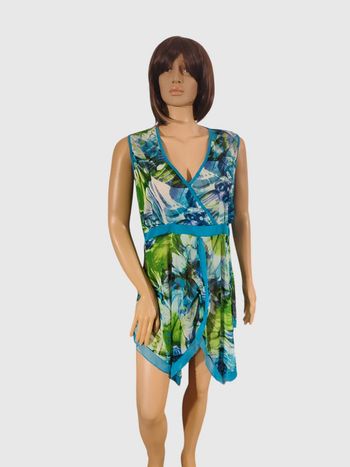 Robe Mini M&S Bleue, Taille XXL - Imprimé Abstrait Coloré !