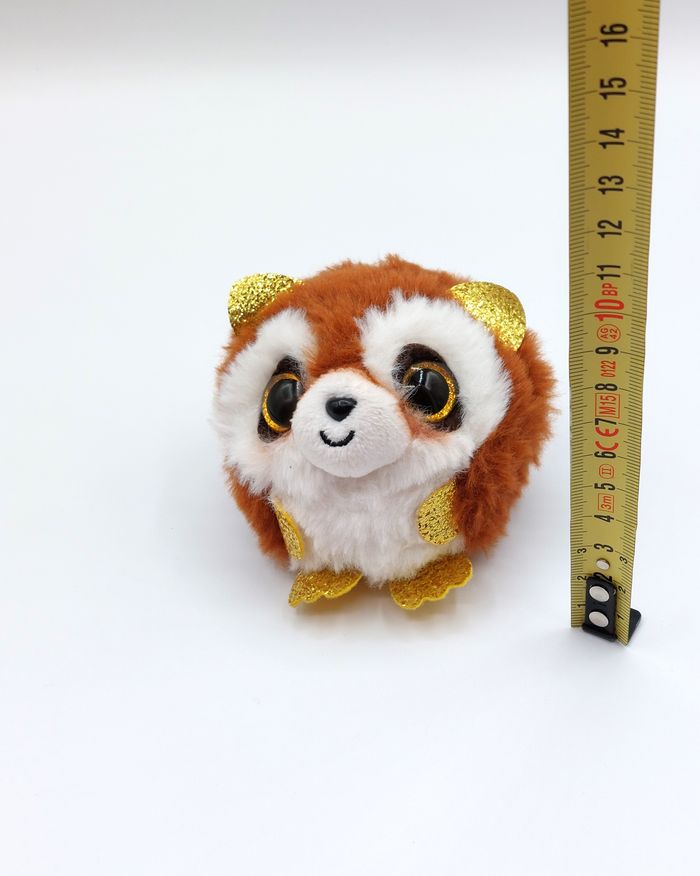 Petite peluche boule raton laveur TYPuff Pickpocket marron blanc doré 8 cm 2023 - photo numéro 2