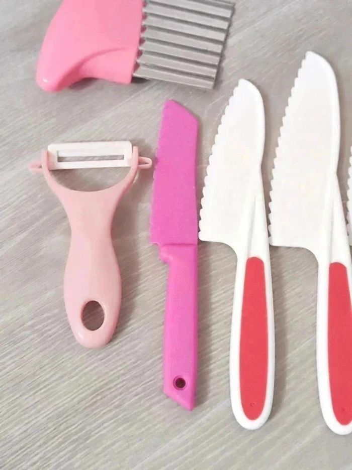 Ensemble de cuisine 6 pièces pour enfant neuf rouge rose - photo numéro 3