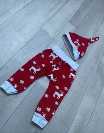 Pantalon et bonnet Noël bébé
