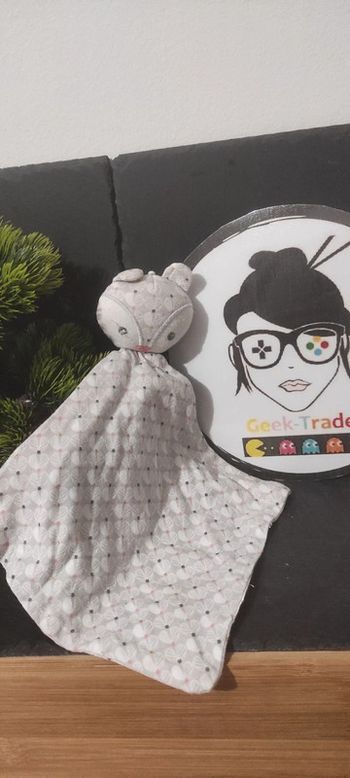 Doudou hibou chouette Obaibi Ours renard gris blanc plume feuille Ob Rose Noir