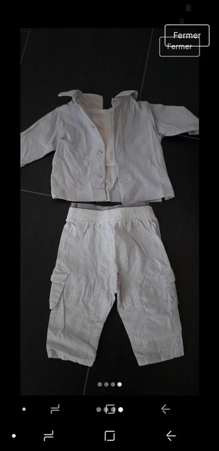 Tenue ensemble chemise+pantalon 3 mois Sucre d'orge - photo numéro 4