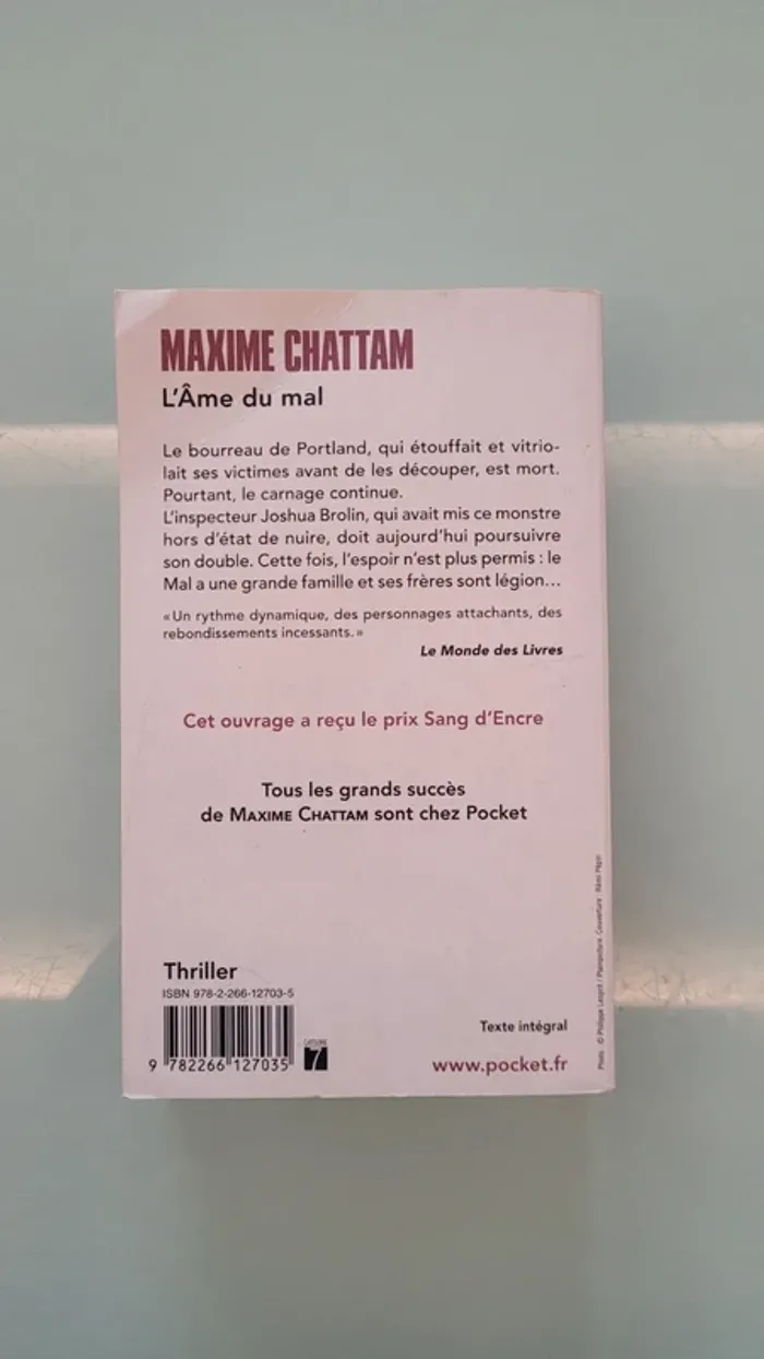 Livre "L'âme du mal" de Maxime Chattam - photo numéro 2