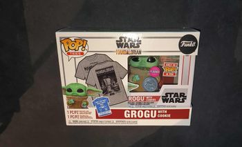 Pack Funko Pop + T-Shirt / Grogu Cookie 465 / Star Wars / Spécial Flocked Only In Pop & Tee