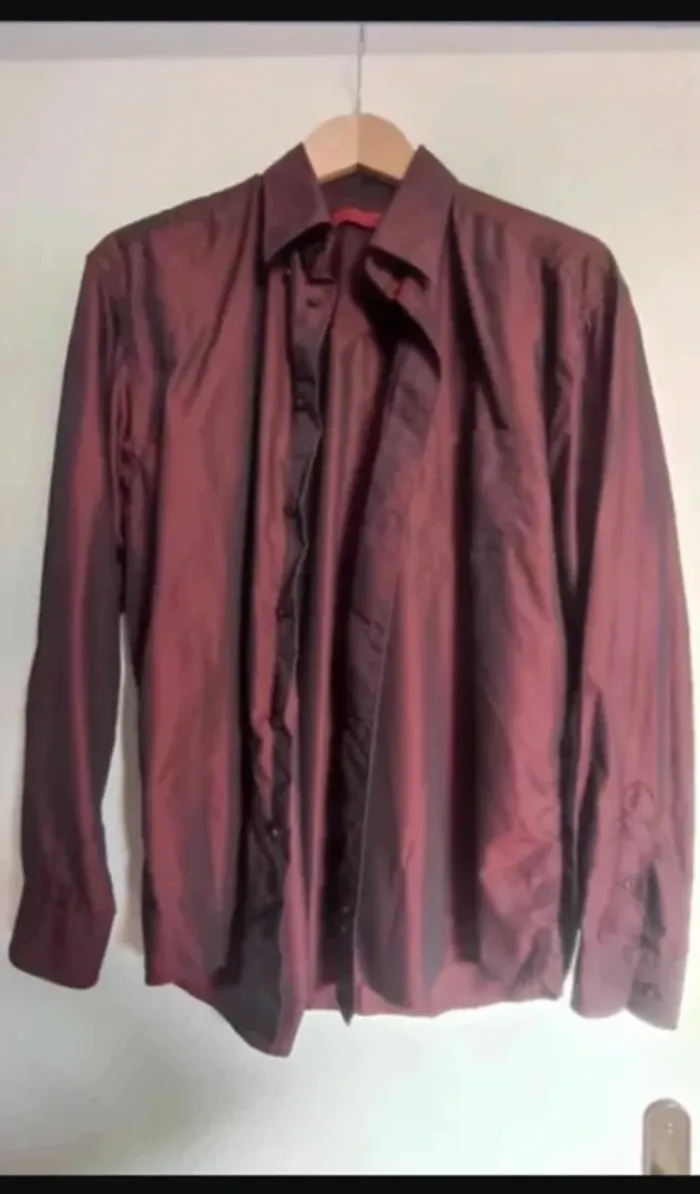 chemise manches longues homme taille 38 bordeaux M Très bon état Frascati