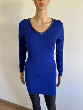 Pull long bleu avec strass Enzoria taille unique TBE