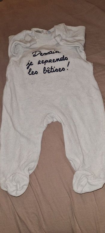 Pyjama velours 1 mois