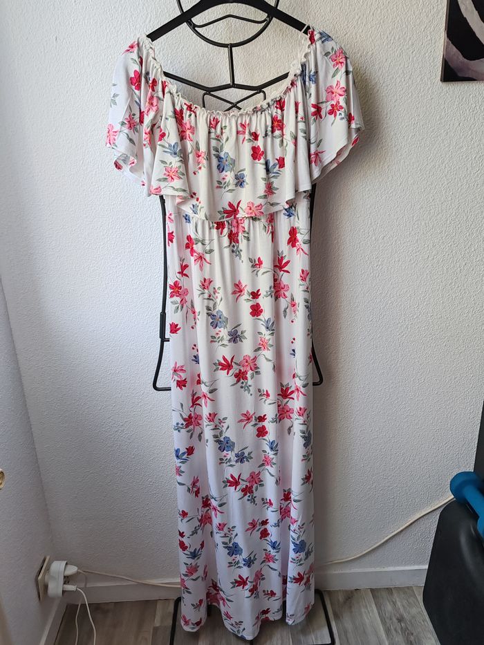 Robe longue blc/fleuri H&M - photo numéro 2