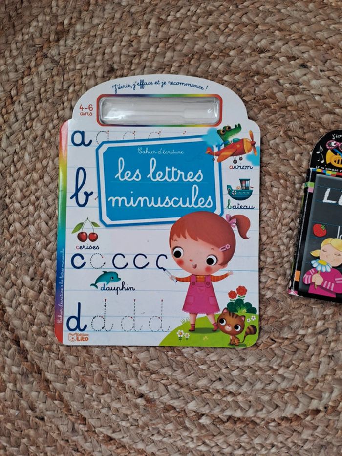 2 cahiers/ livres d écriture les lettres minuscules et les 5 sens - photo numéro 2