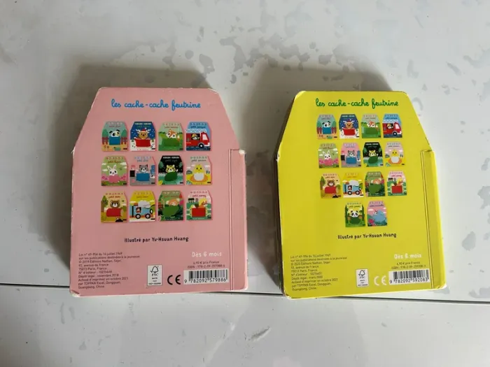 Lot de 2 livres bébé cache-cache petit chat et petit panda Nathan - photo numéro 2