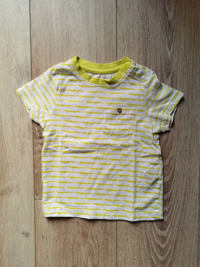 Ensemble salopette beige / t-shirt croco jaune Orchestra 9 mois - photo numéro 7