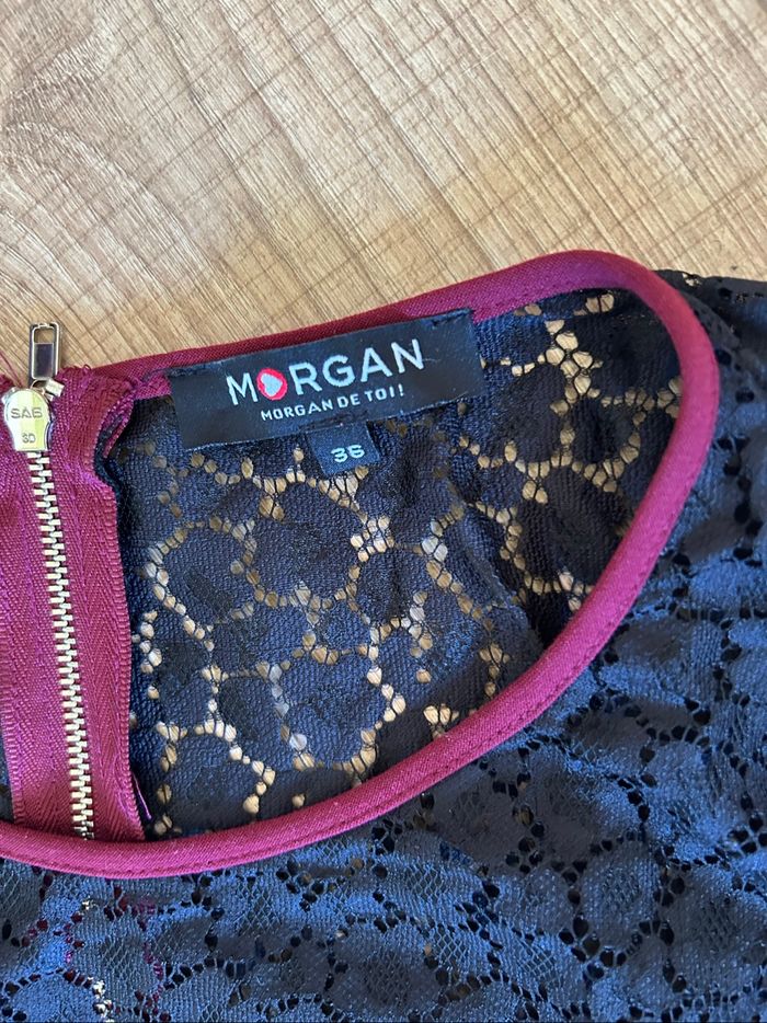 Robe bordeaux et noire sans manches Morgan taille 36 jamais portée - photo numéro 9