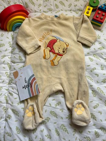 pyjama grenouillère jaune winnie 6 mois disney