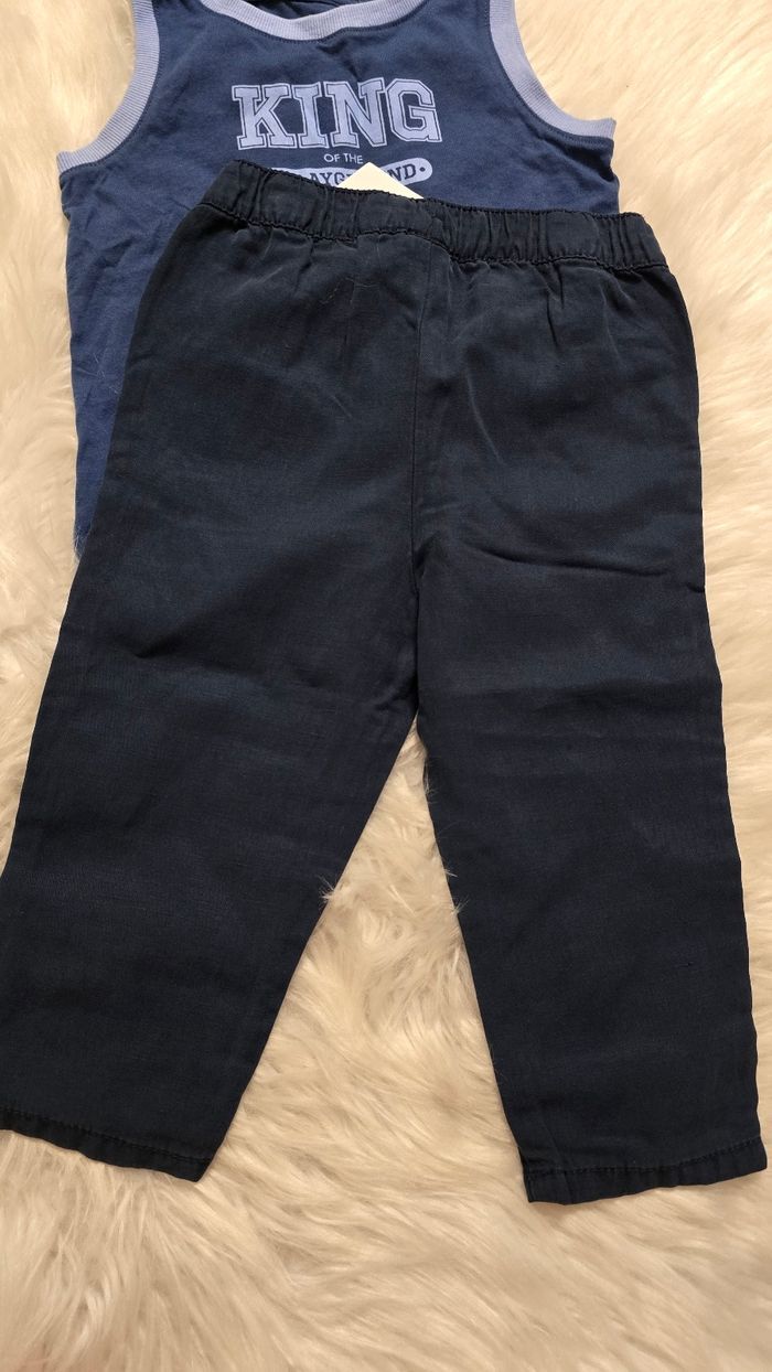 🥰😍💙Ensemble debardeur et pantalon fluide 36mois/3ans garçon 😍💙🥰 - photo numéro 3