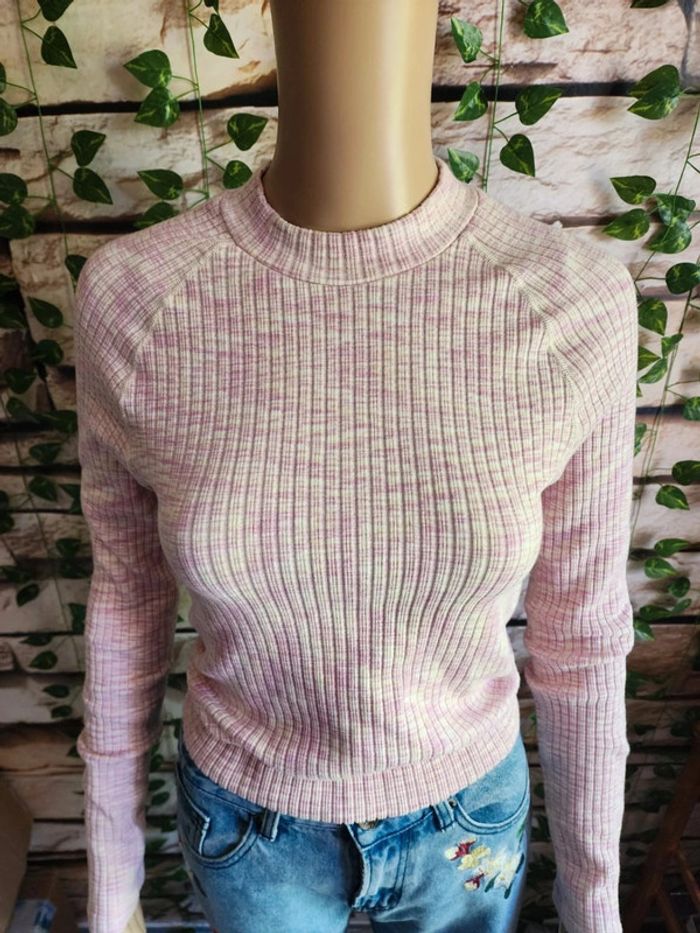 🌸T-shirt ML Epais Rose Taille 38🌸 - photo numéro 2