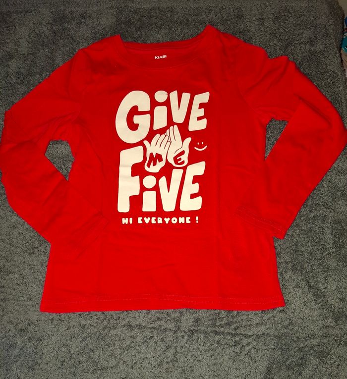 T shirt manches longues rouge