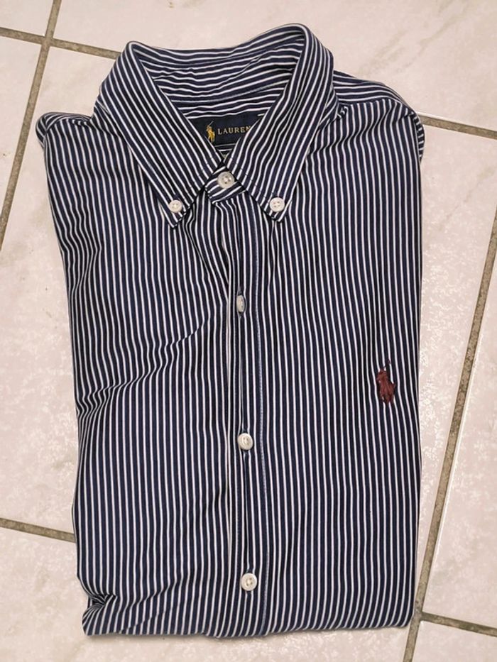 Chemise Ralph Lauren rayée bleu marine – Taille S - photo numéro 11