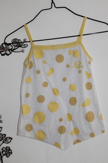 💛 Débardeur Jinhe blanc à pois jaunes - Taille 4 ans 💛
