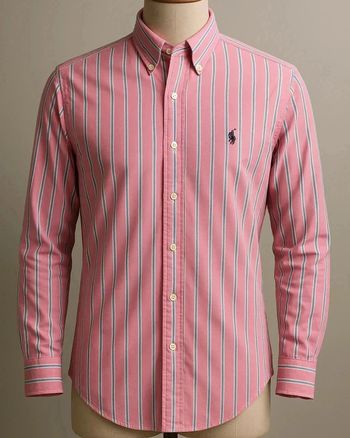 Chemise Ralph Lauren rayée rose vintage Y2K – Élégance intemporelle