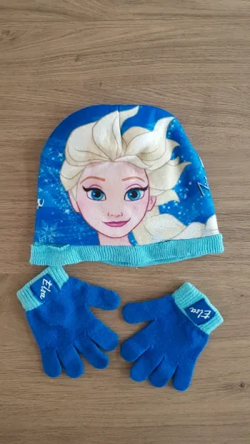 Bonnet et gant reine des neiges