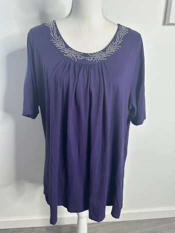 Blouse violette et strass argentés Canda T46/48 3XL/4XL