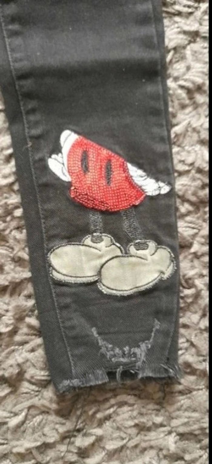 Jean skinny imprimé sequins Mickey - photo numéro 8